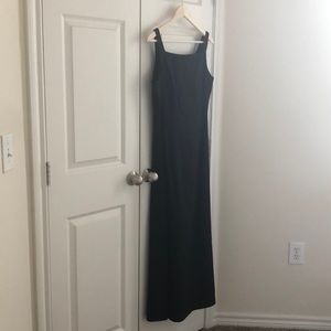 banana republic black linen maxi dress